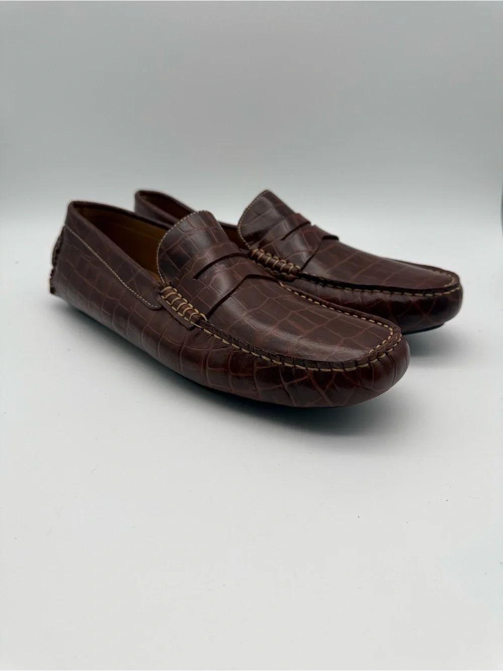 BRAND NEW Mercanti Fiorentini Luxury Italian Design Loafers Drivers Brown Sz 9.5